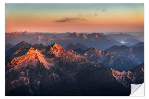 Vinilo para la pared Panorama alpino desde el Zugspitze