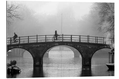 Gallery print Amsterdam canal in black and white