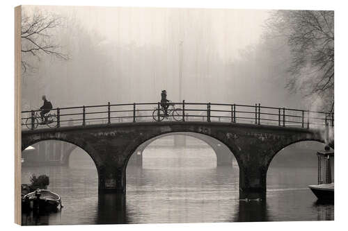 Trebilde Amsterdam canal in black and white