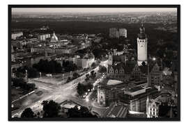 Gerahmter Kunstdruck Leipzig - schwarzweiß