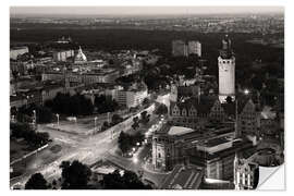 Wandsticker Leipzig - schwarzweiß