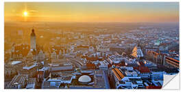 Selvklebende plakat Sunset over Leipzig