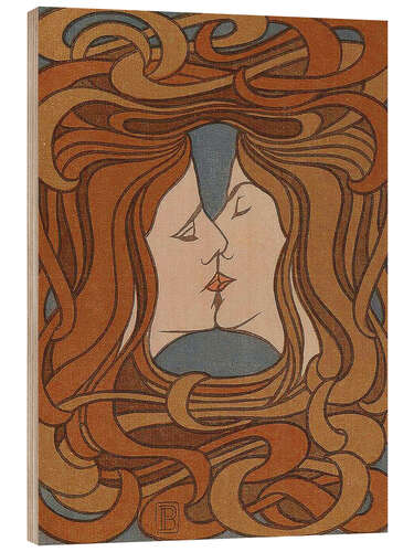 Wood print The Kiss