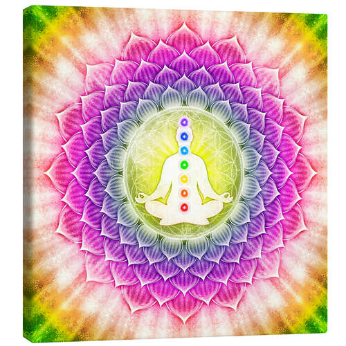 Canvastavla In Meditation With Chakras