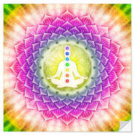 Muursticker In Meditation With Chakras