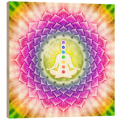 Cuadro de madera In Meditation With Chakras