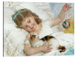 Magnettafel Mädchen mit Kätzchen