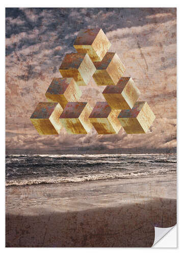 Vinilo para la pared Optical illusion on the sea