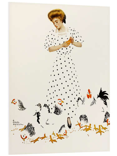 PVC print Lady With Chickens