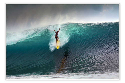 Poster Extreme surfing huge wave - Mentawai Islands