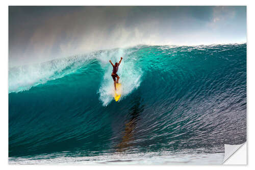 Naklejka na ścianę Extreme surfing huge wave - Mentawai Islands