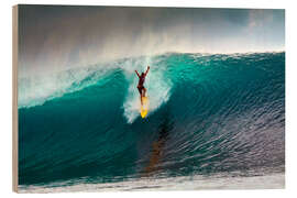 Hout print Extreme surfing huge wave - Mentawai Islands