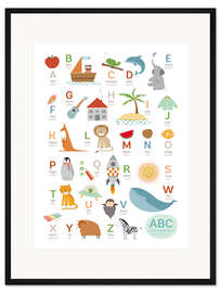 Gerahmter Kunstdruck ABC Deutsch - Englisch