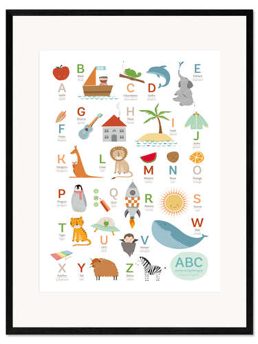 Framed art print ABC German - English