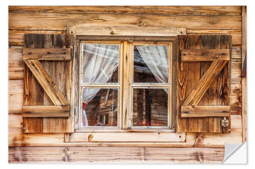 Wall sticker Window of alps cabin, South Tyrol (Italy)