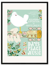 Gerahmter Kunstdruck Woodstock-Collage in Mint