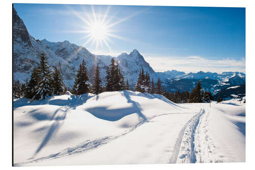 Alubild Winterlandschaft bei Grindelwald