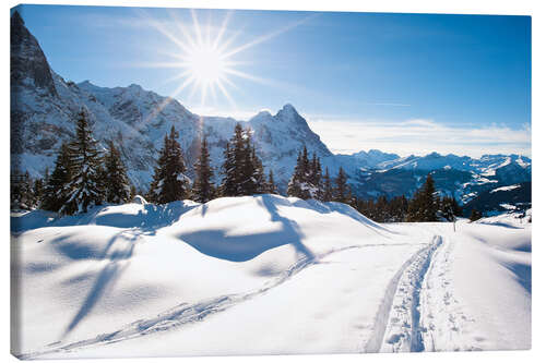 Leinwandbild Winterlandschaft bei Grindelwald