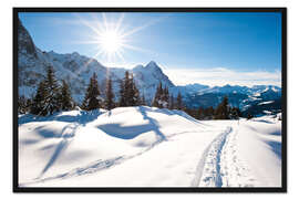 Gerahmter Kunstdruck Winterlandschaft bei Grindelwald