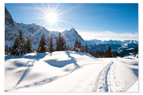 Muursticker Winter scenery at Grindelwald