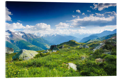 Acrylglasbild Bergpanorama von der Fiescheralp, Schweiz