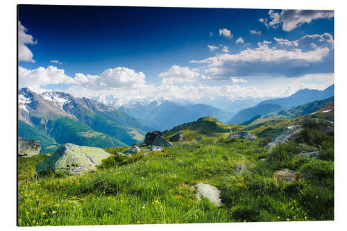 Alubild Bergpanorama von der Fiescheralp, Schweiz