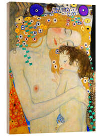 Tableau en bois  Mère à l&#039;enfant (détail) II - Gustav Klimt