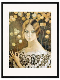 Gerahmter Kunstdruck Spitze (Gold)