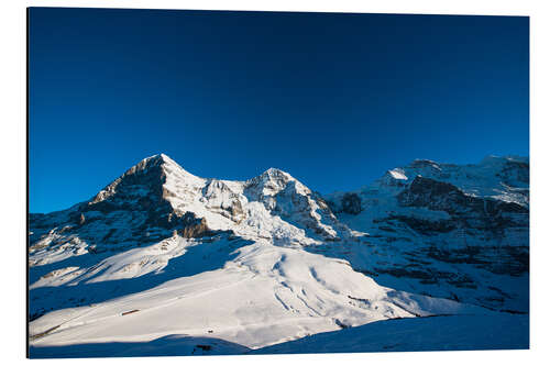 Aluminium print Panoramic view from Lauberhorn with Eiger Mönch and Jungfrau mountain peak