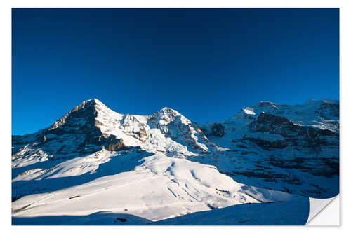 Wandsticker Eiger Mönch und Jungfrau Panorama vom Lauberhorn, Grindelwald, Schweiz