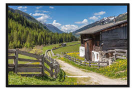 Gerahmter Kunstdruck Kreuzweg zur Heilig Geist Kirche in Kasern, Hinteres Ahrntal (Südtirol, Italien)