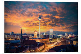 Foam board print Berlin at Sunset