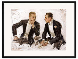 Gerahmter Kunstdruck Edle Herren im Smoking