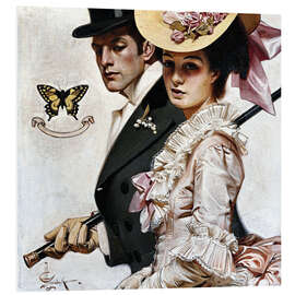 Foam board print Couple in Victorian fashion