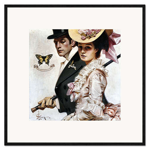 Framed art print Couple in Victorian fashion