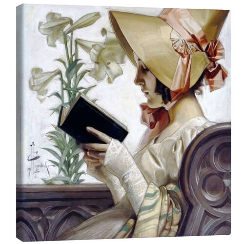 Quadro em tela Lady with a book