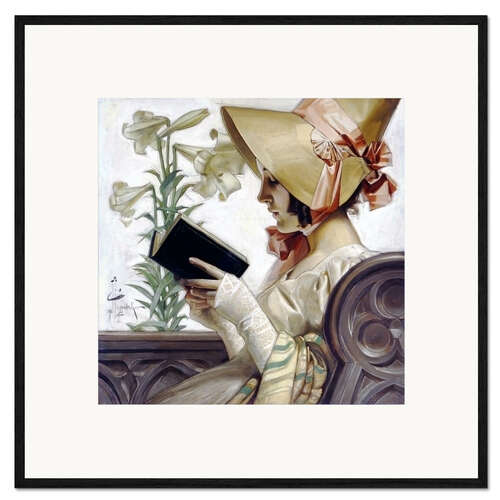 Framed art print Lady with a book