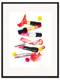 Gerahmter Kunstdruck Lippenstift Sammlung
