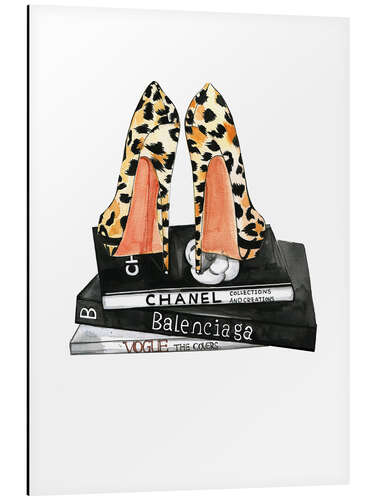 Aluminium print Pumps and fashion reading