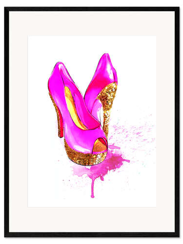 Gerahmter Kunstdruck Glitzer Heels