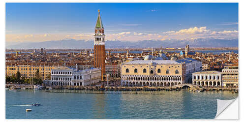 Muursticker Venice view to the Alps