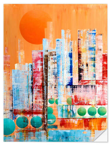 Selvklebende plakat Skyline New York, abstract