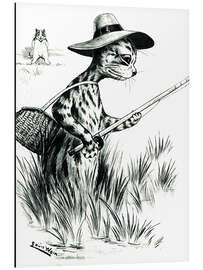 Magnettafel Katze beim Angeln