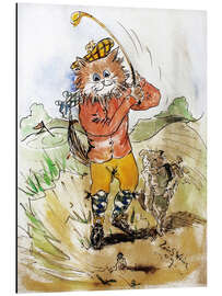 Magnettafel Katze beim Golf