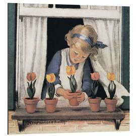 Alumiinitaulu Potting tulips - Jessie Willcox Smith