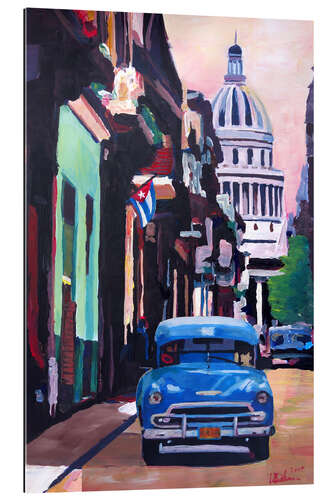 Gallery print Cuban Oldtimer Street Scene in Havanna Cuba with Buena Vista Feeling