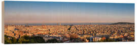 Wood print Barcelona panorama