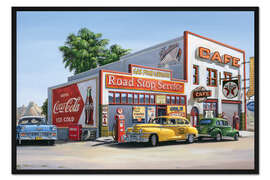 Gerahmter Kunstdruck Road Stop Service