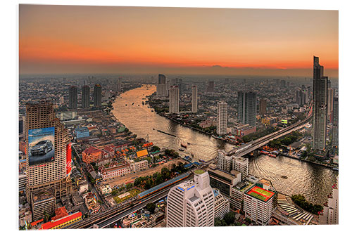 Stampa su PVC Bangkok e il fiume Chao Phraya al crepuscolo