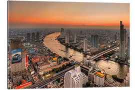 Gallery print Bangkok and the Chao Phraya river at dusk